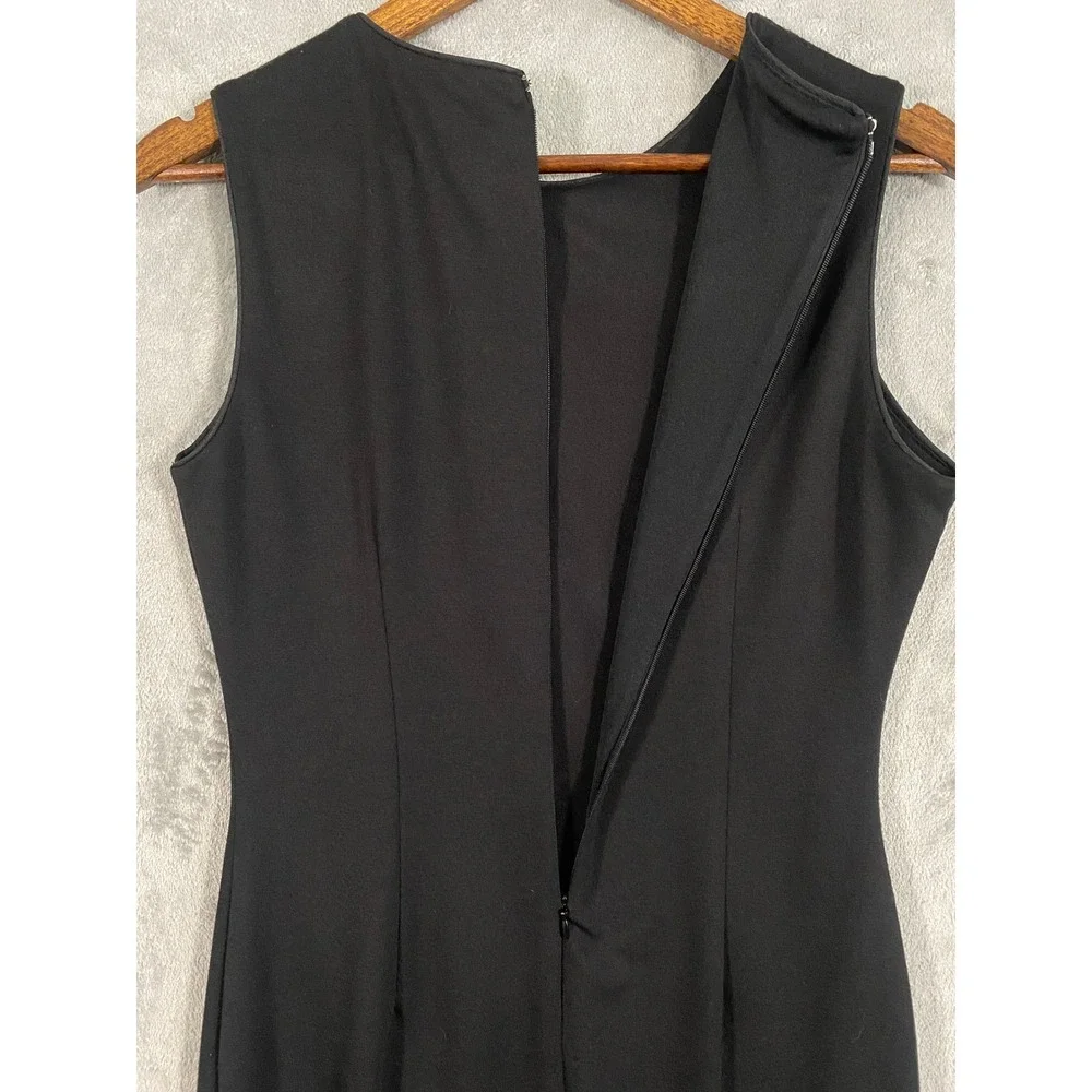 Belle Badgley Mischka Dress‎ Women 8 Black Yellow Polka Dot Chic Colorblock